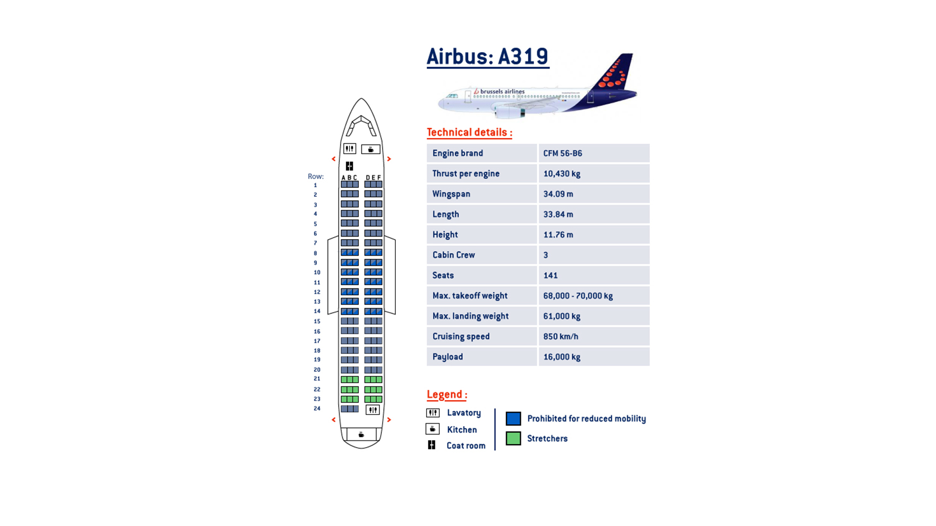 Brussels Airlines - Seat Map